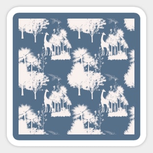 Blue Backround Safari Toile Sticker